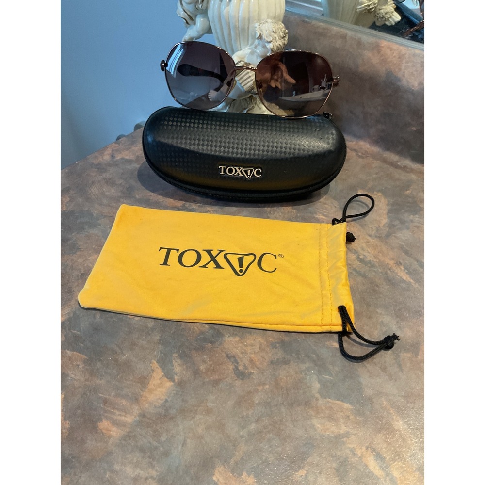 Toxic Sunglasses Women OS Brown Excellent Rose Gold Link Tortoise Oval